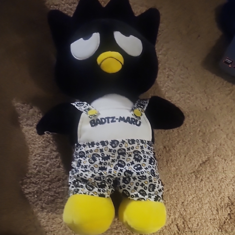 Badtz-Maru Plush Toy with Overalls